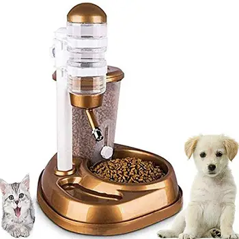 

DishyKooker Automatic Feeder with Large Capacity Water Fountain Bottle for Pet Cat Dog