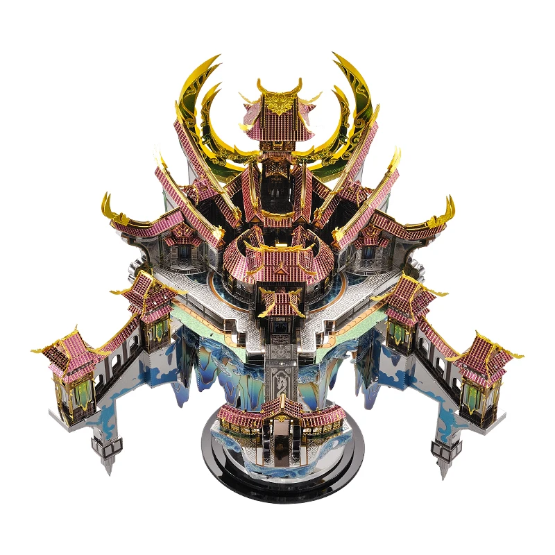 Microworld Dragon Palace model kits DIY laser cutting Jigsaw puzzle fighter model 3D metal Puzzle Toys for Children gifts 2