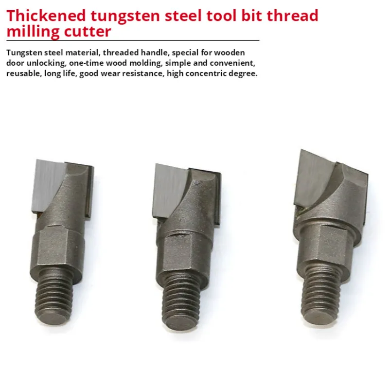 10mm Shank Tungsten Thread Mills CNC Bottom Cleaning Router Bit Woodworking Milling Cutter Tools Door lock slotting cutter woodworking tool cutting tool woodworking drill set