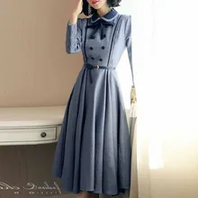 Платье с длинным рукавом средней длины осеннее женское платье стиль элегантное облегающее французское винтажное Нижнее Белье Базовые длинные юбки