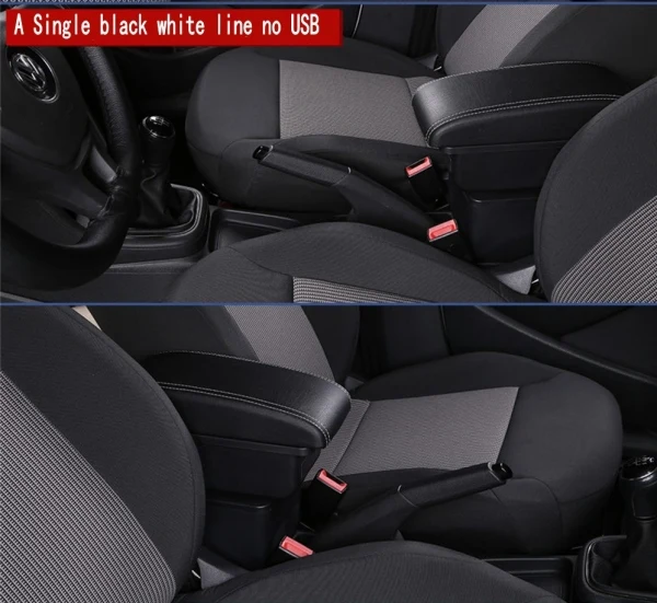 Car Armrest Center Console Box For Seat Ibiza (6F Mk5 2017-2024) - Carbon Fiber Leather, 4 USB & 2 Type-C Ports, Cup Holder