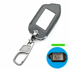 Для Шер-хан Mobicar а Mobicar B Русская версия 2 способ автосигнализации Системы ЖК-дисплей дистанционного натуральная кожа ключ чехол