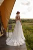 Vintage Boho Wedding Dress Lace Tulle High Neck Cap Sleeves A Line Bohemian Bridal Gowns 2022 Ivory ELegant Bride Dress ► Photo 3/6