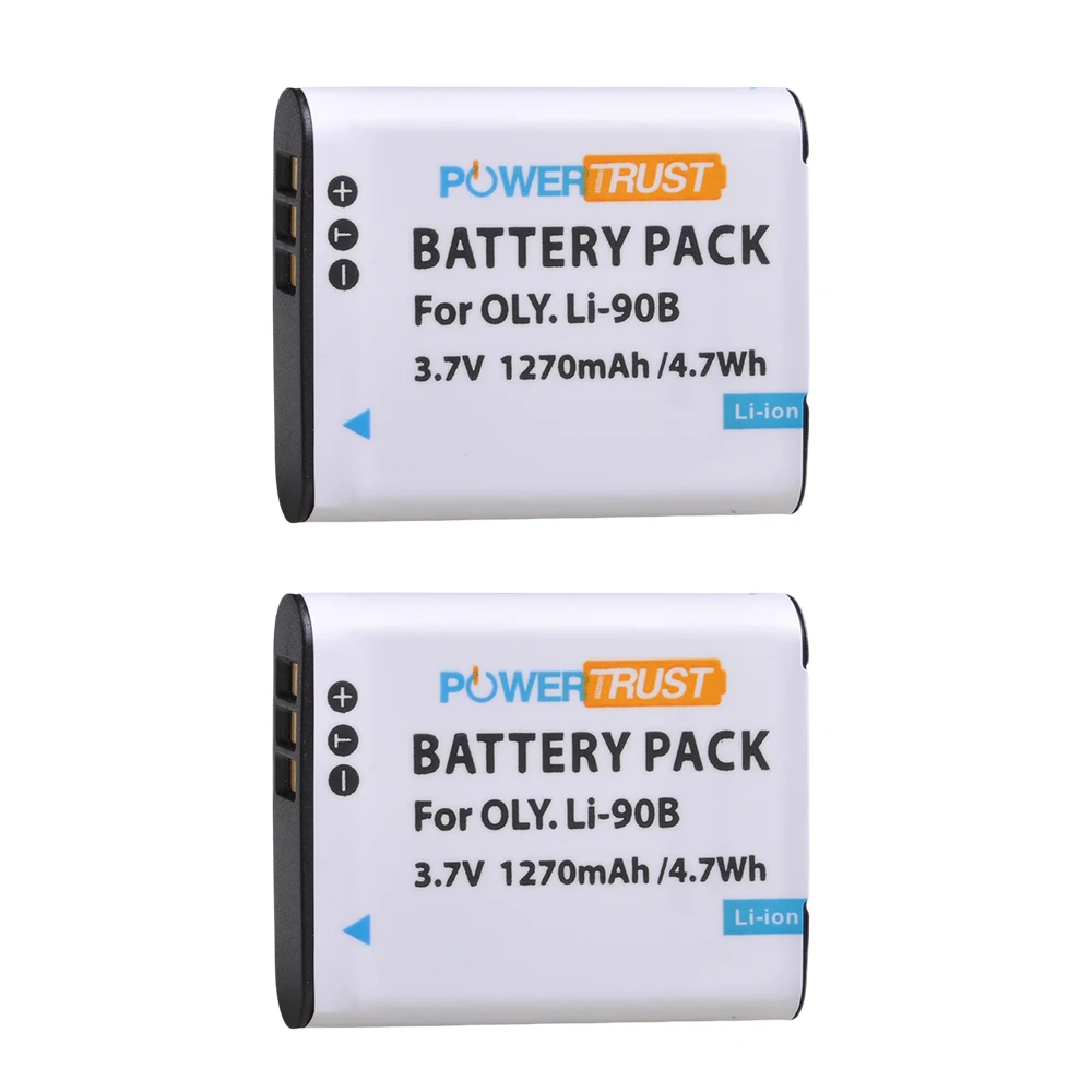 Powertrust 2 шт 1270mAh LI-90B LI-92B LI90B Аккумулятор для камеры akku для Olympus Tough TG-5 TG-трекер SH-1 SH-2 SP-100 IHS TG L20