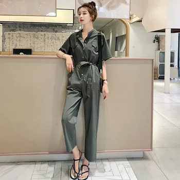 

Women Jumpsuits Cargo Overalls Women Suit Summer 2020 New Style Fashion Korean-style Loose Slimming One Piece Pants INS Chic
