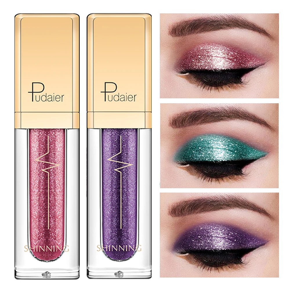 Liquid Glitter Eyeshadow Metallic Pigment Eyes Makeup 18 Colors Shimmer Eye Shadow Liquid Waterproof
