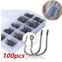  100pcs/box High Quality Stainless steel Carp Fishing Bait Sharpened Ultrapoint Fish Hooks 10 Sizes can be choose 
