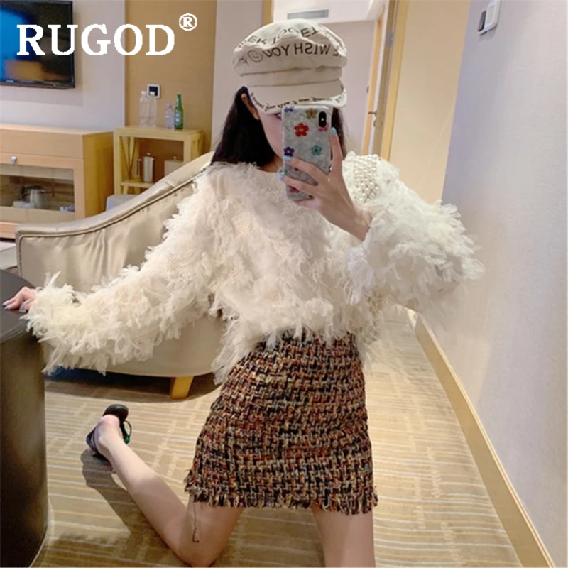 RUGOD Корейская женская блузка с кисточками элегантные кружевные сетчатые рубашки
