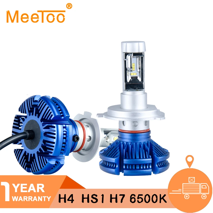 Светодиодные лампы головного света для мотоцикла 12 В H4 H7 HS1 H1 H11 6500K 12000LM