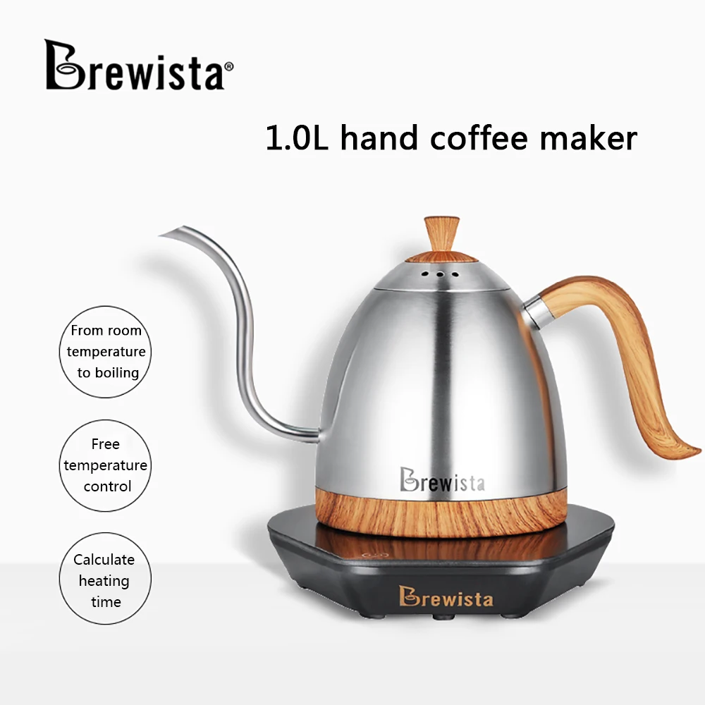 

Brewista Gooseneck Kettle Coffee Pot Fine Mouth Brew Coffee Pot Pour Over Coffees Tea Kettle Thermostatic Digital Kettles 1000ml