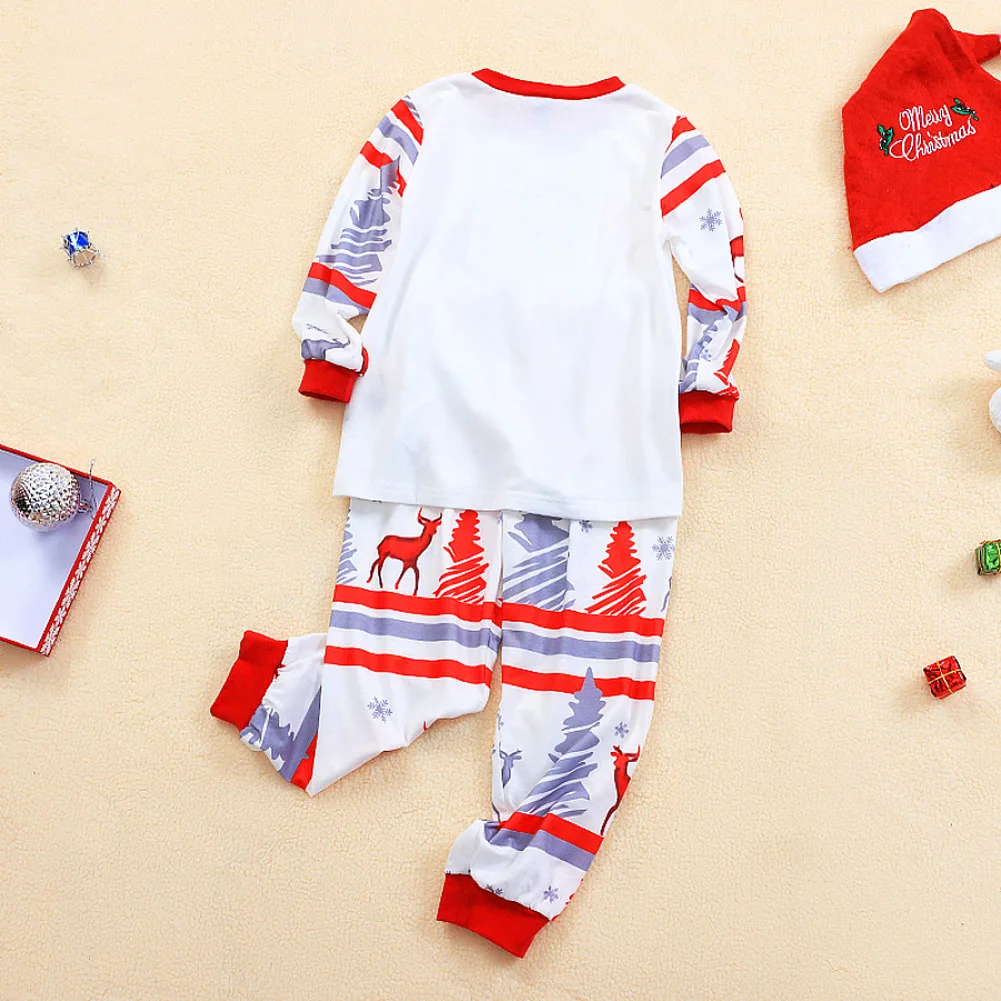 Рождественские одинаковые пижамы для всей семьи, Пижамный набор, Рождественская пижама в полоску с длинными рукавами и изображением Санты, одежда для сна, подарок