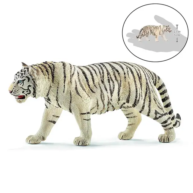 6.2inch White Tiger PVC Figures 14731 Wild Life Animal Educational Creature Toys For Children Boys And Girls 3