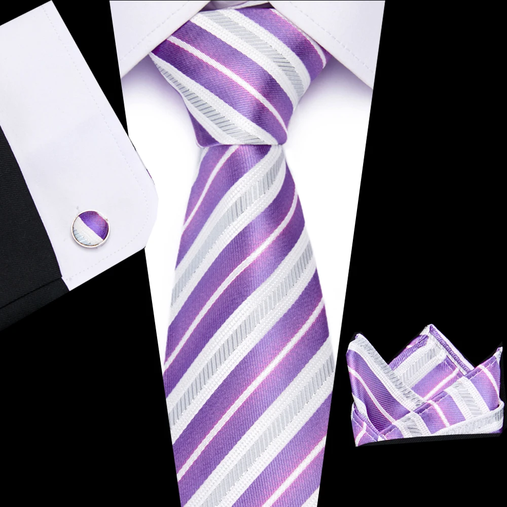 Мужской галстук, шелк, коричневый жаккардовый тканый галстук+ носовой платок+ запонки, наборы для официальных свадеб, бизнеса - Цвет: S110