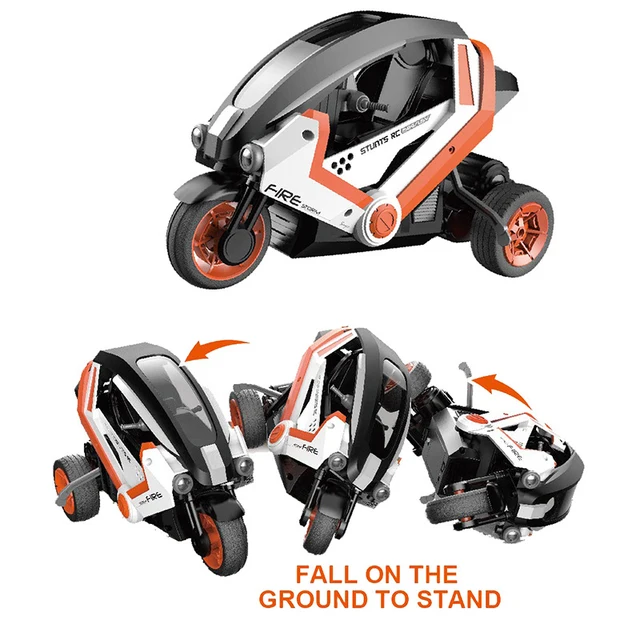 New 1:8 Tricycle 360° Rotary Stunt Remote Control Car Toy Kid Motorcycle Electric High Speed Drift 2.4G Stunt Car Holiday Gift 4