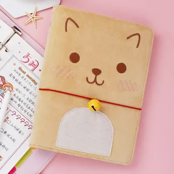 

A5 Soft Cat Diary Cute Band Spiral Diary 80 Sheets Grid Paper Notebook 2020 New Stationery Gift