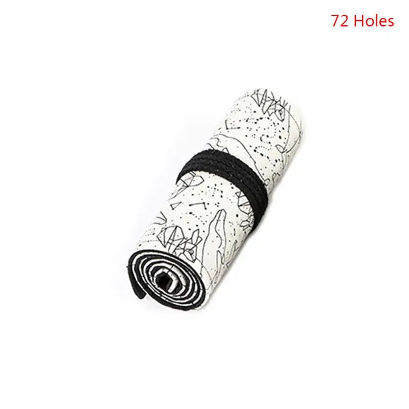 72 holes Созвездие 12/24/36/48/72 отверстия холст РОЛИК ручка Шторы Карандаш сумка чехол для макияжа - Цвет: 72 holes