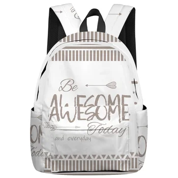 

Abstract Geometric Brown Stripes Backpack For Teenage Travel Bags School Bags Backpack Interior Key Chain Holder