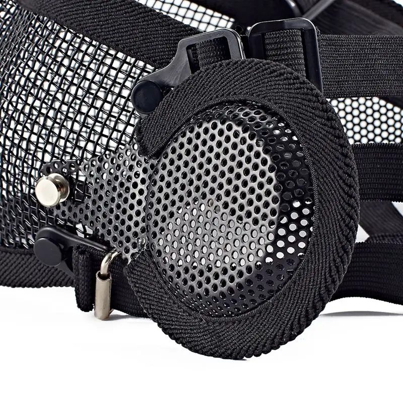 Tactical) Half Face Mask Breathable Soft Folding Mesh Mouth Ear Protector Sports Accessories