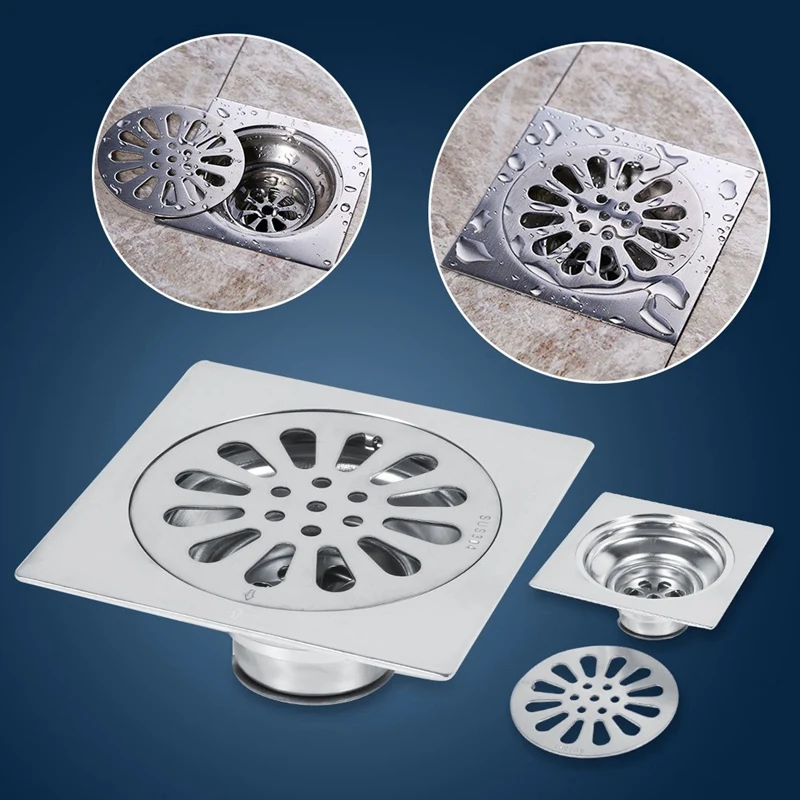 

Drains Floor Cover Anti-Odor Bathroom Floor Drainer Bath Drains Stopper Bathroom Shower Drainers Strainers 2PC