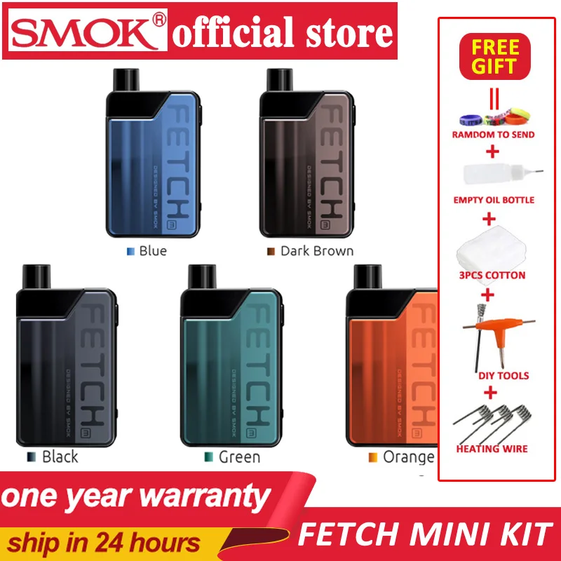 

2019 New original SMOK Fetch Mini Pod Vape Kit Electronic Cigarette 3.7ml Cartridge with RPM Fetch pod 1200mAh battery built-in