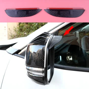

1Pair Carbon Fiber Style Side Rearview Mirrors Visors Shade Rain Guard Trim ABS Fit For Toyota RAV4 2016 2017 2018