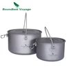 Boundless Voyage Titanium Hanging Pot Lightweight Camping Kitchen Cookware Outdoor Kettle Bowl Cooking Kit with Lid 1.3Ll / 2.9L ► Photo 1/6