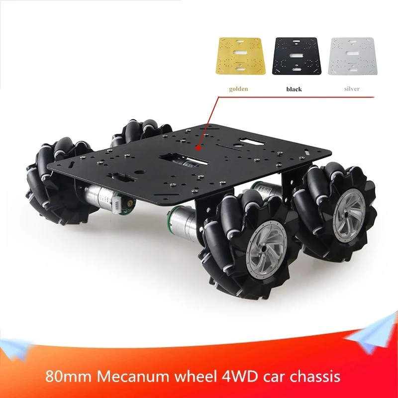 80mm Mecanum Wheel 4wd Car Chassis Mobile Robot Metal Platform Kit 4pcs