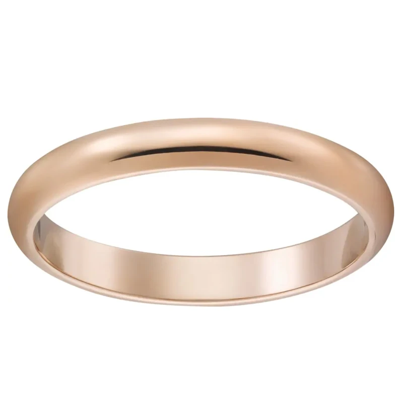 

14K Au585 Rose Gold Ring Lovers Wedding Anniversary Engagement Ring Wide 2.5mm Classic Trendy Cute Romantic Office Career