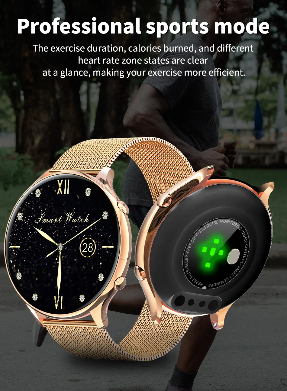LIGE 2022 Fashion Smart Watch Women Fitness Bracelet Heart Rate Blood Pressure Monitoring Sports Tracker Ladies Smartwatch + Box