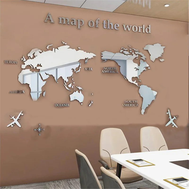 Large Size 3 Dimensions Wooden World Map 5 Types Modern Art Wall Decor  Painting Travel Map Home Office School Living Room