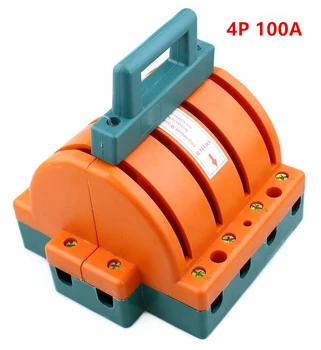 

4P 100A Two-way double-switching knife switch household electrical reverse knife switch 220V