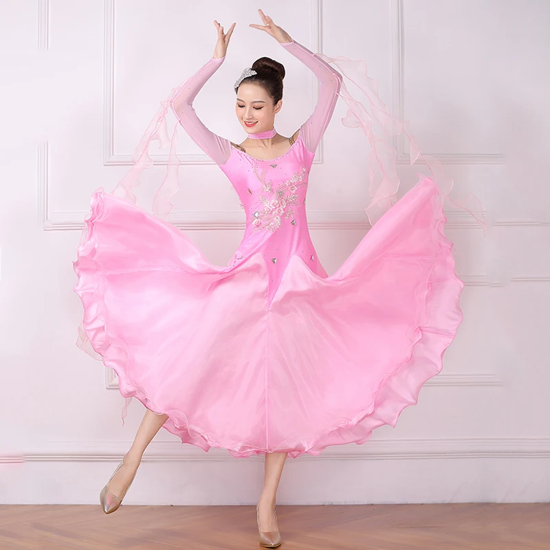 Lyrical Dance Costume Pink Artstone Ballet or Ballroom Dress Graceful 