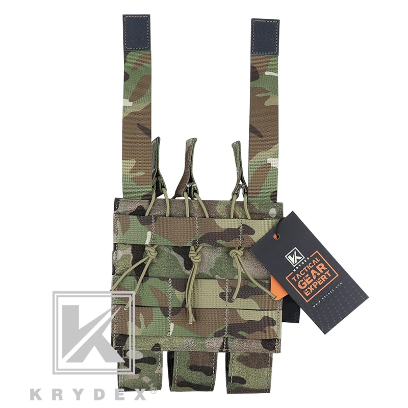 KRYDEX модульный тройной подсумок для MP5 MP7 KRISS тактический MOLLE тройной Открытый Топ SMG Mag Перевозчик для страйкбола охота MC