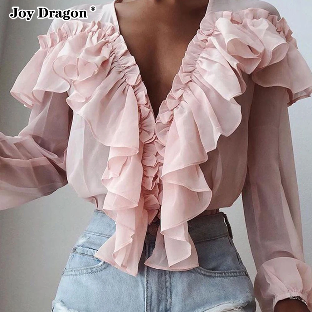 Женская летняя блузка топы свободного покроя с длинным рукавом однотонная Camisa