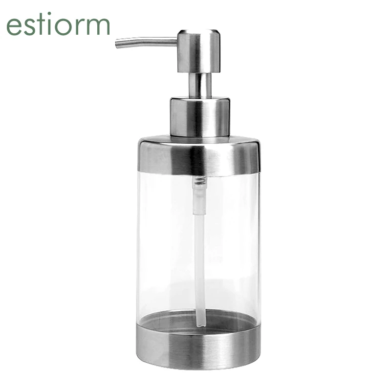 

350ml Stainless Steel soap dispenser Pump hand soap bottle Liquid Soap Shampoo Dispenser For Bathroom Kitchen hotel supplies