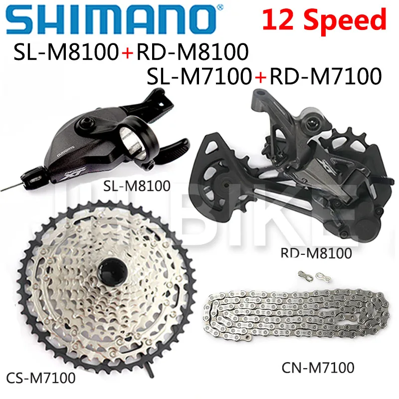 SHIMANO DEORE XT SLX M8100 M7100 M6100 12 Скоростей MTB горный велосипед 1x12 задний