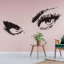 ПВХ большой глаз ресницы стикер на стену художественная поверхность гидроизоляция сильная вязкость наклейка домашний Декор салон красоты Стиль Фреска