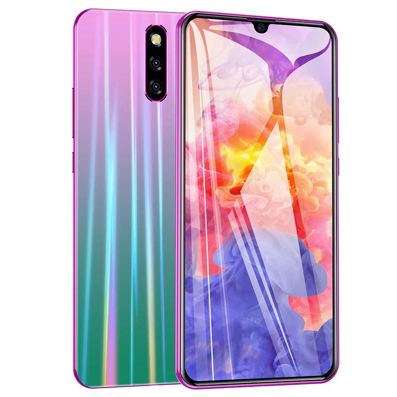pink Большой экран 6,3 дюйма 13,0 М камера 64 ГБ Android смартфон распознавание лица разблокированный мобильный телефон Google Play БЕСПЛАТНО 3,5 мм наушники подарок - Цвет: pink