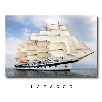 

Laeacco The Sailboat Wall Pictures Poster Print Canvas Painting Calligraphy Decorative for Living Room Bedroom Home Decor