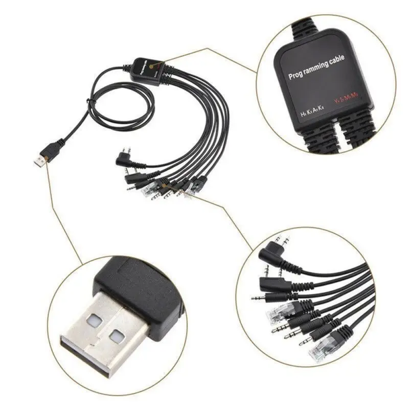 8В1 USB Кабель для программирования BAOFENG UV5R MOTOROLA ICOM KENWOOD YAESU Портативный Мобильный Радио рация
