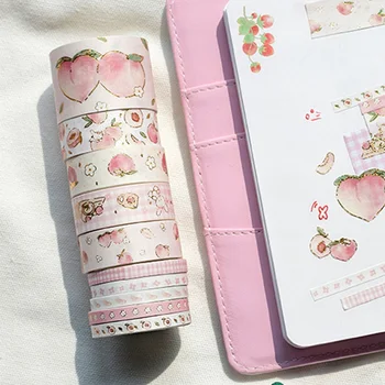 

10 Roll Peach Washi Tape Sticker Masking Tape Scrapbooking Paper Album DIY Craft