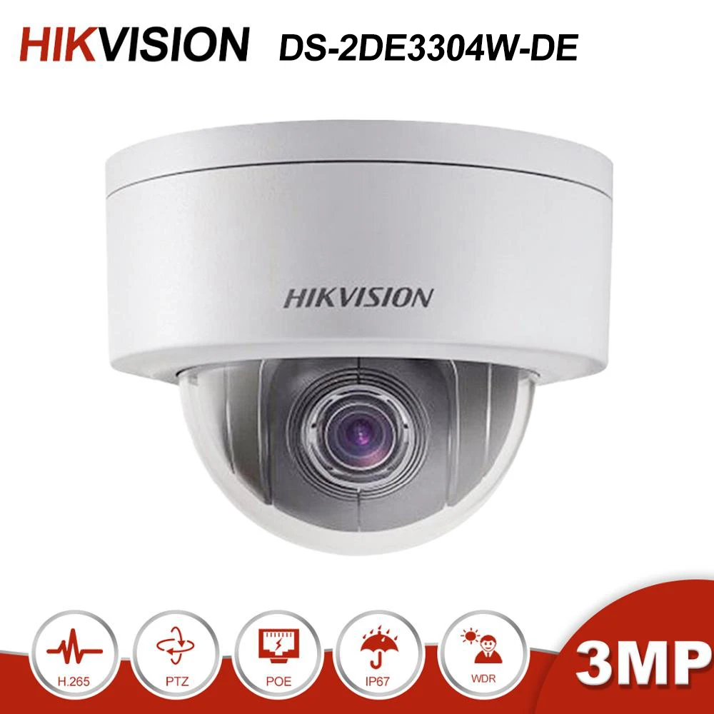 Hikvision DS-2DE3304W-DE 3MP мини PTZ POE ip-камера 2 8-12 мм зум-объектив CCTV видеонаблюдение H.265