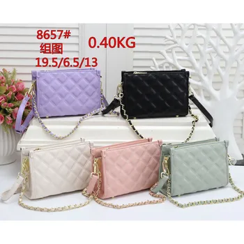 

Free Shipping Bags for Women Wide-Shoulder Strap Portable Single-Shoulder Messenger Bag with Logo Fashion Rhombus Chain Bag