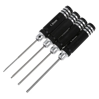 

SHGO HOT-Black 4 pcs 1.5mm 2.0mm 2.5mm 3.0mm hexagonal screwdriver for RC Helicopter Plane