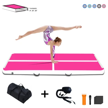 

10ft Inflatable Gymnastics Air Track Tumbling Mat 6in Thick Tumbling Air Track Mat with Electric Air Pump