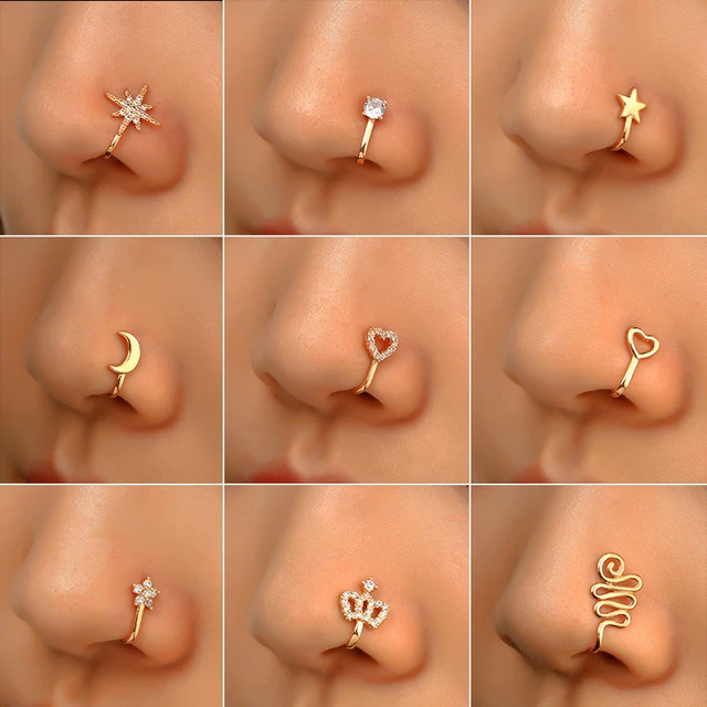 Piercing de Nariz em Ouro Branco - PIERCING NARIZ OURO BRANCO - Prata e Arte