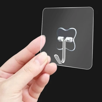 

New 10PCS Strong Adhesive Kitchen Clasp Transparent Non-marking Towel Clasp Nail-free Hang Clasp Random Color 2 2