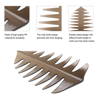 

Double-sided Wide Teeth Comb Hairbrush Fork Comb Men Beard Shaping Hairdressing Styling Comb Salon Afro Hairstyle Comb Brush