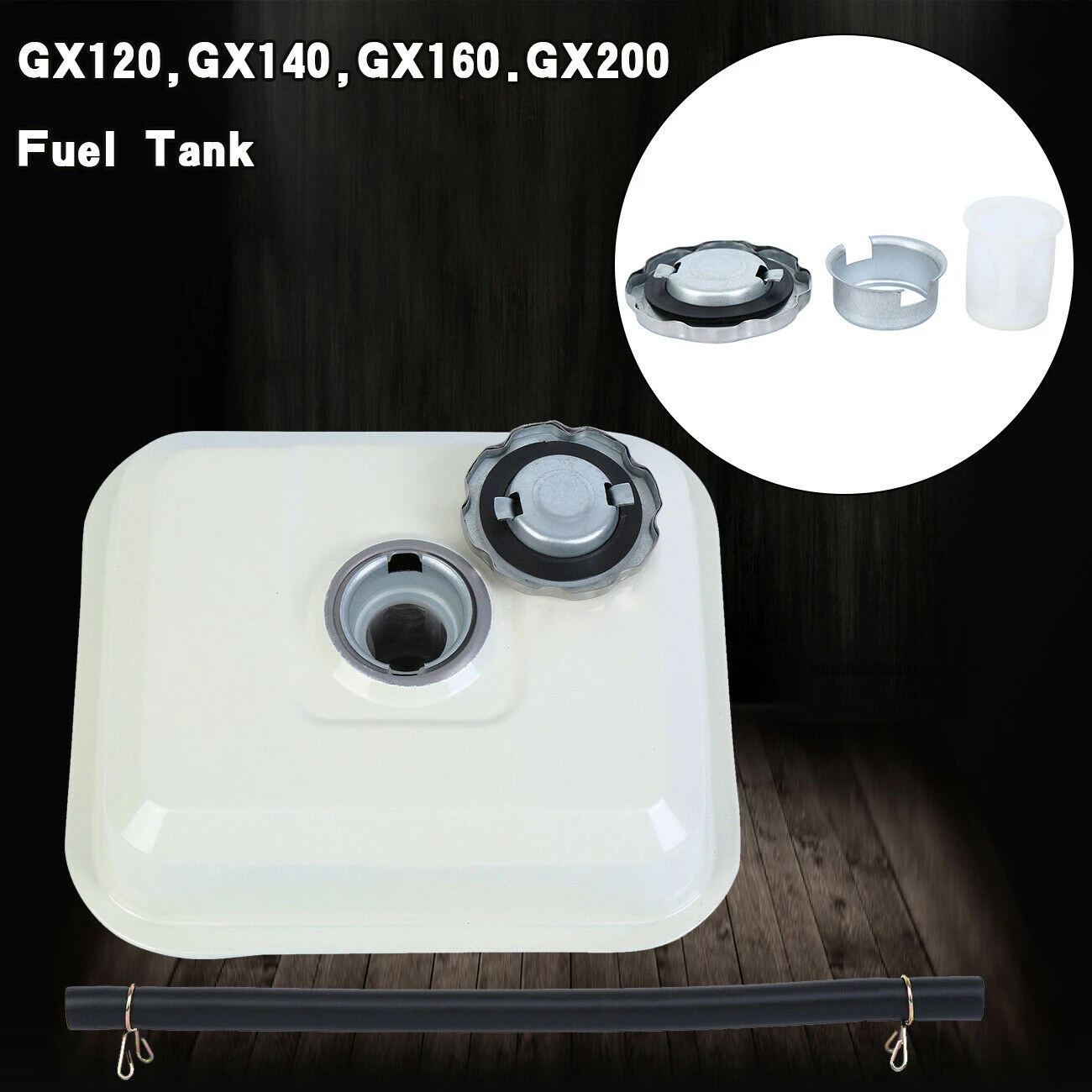 

Honhill Fuel Gas Petrol Tank with Cover Filter For HONDA GX160 GX200 168F 170F Engine