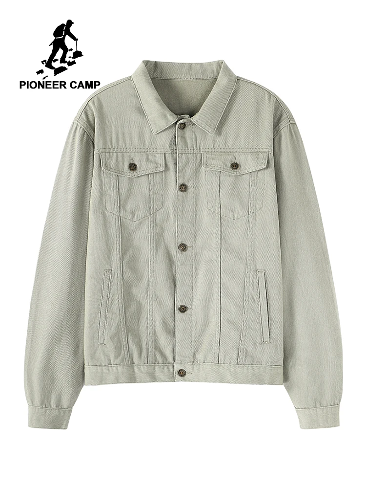 

Pioneer Camp New winter Jacket Men jeans 100% Cotton Solid Gray Black Color 2019 Autumn Fashion Coat for Male AJK901751